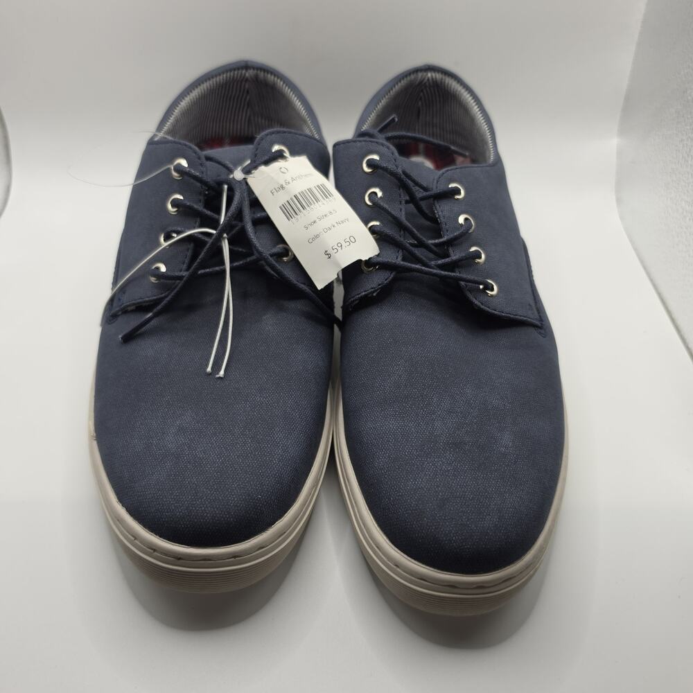 Flag & Anthem Men's Canvas Sneakers Size 8.5 Dark Navy Lace Up Casual Shoes NWT